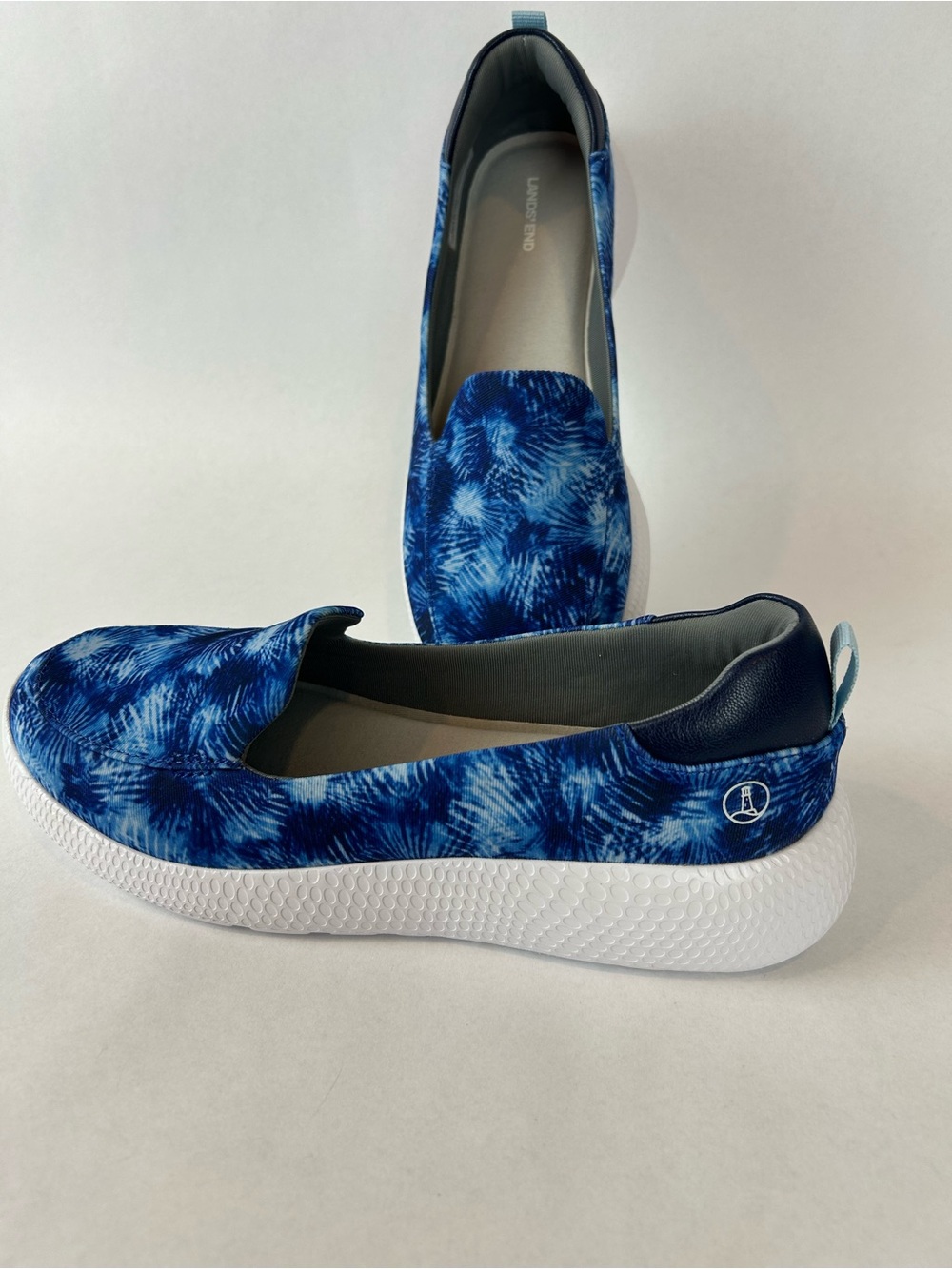 Lands End Womens Gatas Comfort Flat Shoes Blue 7.5 B